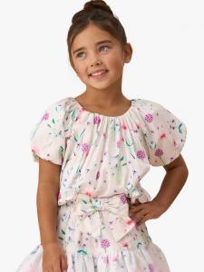 Детский топ Perla с помпонами Angel & Rocket, White