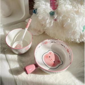 Ceramics Набор керамических мисок и тарелок Peiersen с милым дизайном B-Lovable Pig, 3 предмета