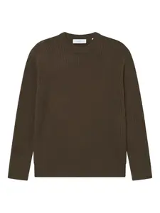 Джемпер в рубчик с круглым вырезом Les Deux, коричневый