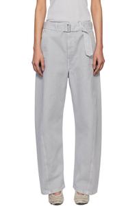 Синие джинсы с перекрученным поясом LEMAIRE