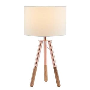 Настольная лампа SalesFeverВ Villum II, смешанная ткань / массив каучукового дерева - 1 пламя