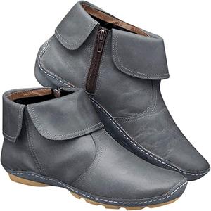 Женские ботильоны Ladmiple на щиколотку, элегантные и повседневные, с боковой молнией, вестерн-стиль, короткие ковбойские ботинки для прогулок, Grey