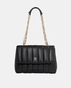 Черная сумка-тоут со стеганым эффектом Tommy Hilfiger