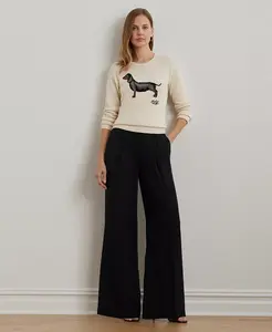 Женские широкие брюки из двустороннего жоржета Lauren Ralph Lauren, черный
