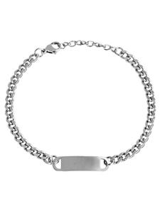 Adeliás Браслет унисекс - браслет из нержавеющей стали в виде цепочки, 17+3 см, серебристый
