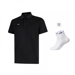 Мужские поло-рубашки Li Ning с тонким воротником, другие модели., черный li-ning socks 1 pack