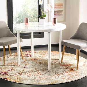 Ковер SAFAVIEH, 201 x 201 см, коллекции Porcello, круглый, Grey / Purple PRL7740B, современный абстрактный, без ворса, для столовой, прихожей, гостиной, спальни