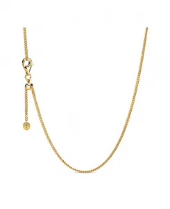 Ожерелье Moments из цепочек панцирного плетения с 14-каратным золотом Pandora, gold