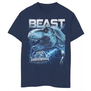 Синяя футболка с рисунком T-Rex Beast Storm для мальчиков 8–20 лет Jurassic World Licensed Character