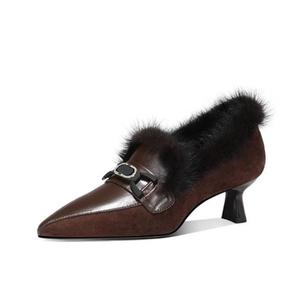 JESSICA SOPHIA Женские туфли на каблуке 5 см с расклешенным каблуком - кофе, цвет Coffee