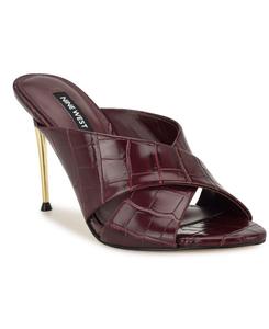 Женские сандалии Sancie Crisscross на шпильке Nine West, Deep Red Croco