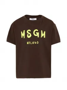 Футболка с графическим принтом MSGM Kids, коричневый