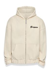 Толстовка с капюшоном на молнии Dropsize Zip-Up Hoodie Dream Without Fear, бежевый