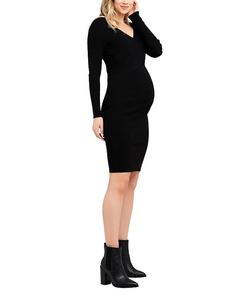 Вязаное платье в рубчик для кормящих мам Ripe Sadie для беременных Ripe Maternity, черный