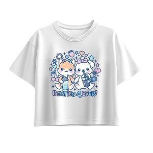 Футболка с кавай-персонажами для девочек 7-16 лет Licensed Character, White