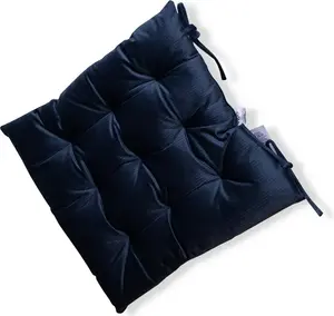 Подушка для сиденья 40x40 см - бархатистая, удобная подушка для стула из бархатистой ткани, 100% полиэстер, садовая подушка антрацитового цвета Cleanlevel EST 2016