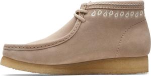 Женские замшевые лоферы Clarks Wallabee с бахромой и шнуровкой, песочный