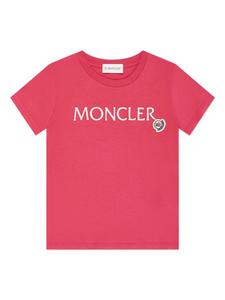 Moncler Enfant футболка с логотипом, красный
