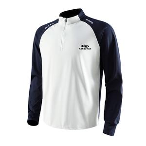 Футболка Unisex Stand Collar Moderate Straight Fit X1617, светло-серый & navy cyan top