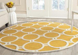 Ковер SAFAVIEH, 183 x 183 см, Cambridge Collection Gold / Ivory CAM145Q ручной работы из премиальной марокканской шерсти