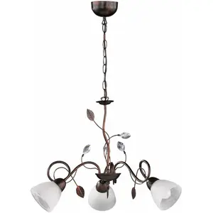 Люстра TRIO Leuchten Traditio E14, подвесной светильник, лампа, сменные лампочки Trio Leuchten, Rostbraun