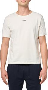 BOSS Мужская пижамная рубашка с коротким рукавом и круглым вырезом, Off-White