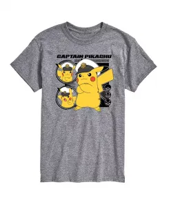 Футболка мужская с коротким рукавом Hybrid Apparel Captain Pikachu AIRWAVES, серебряный