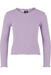 Топ Urban Classics Girls Short Rib Longsleeve, фиолетовый