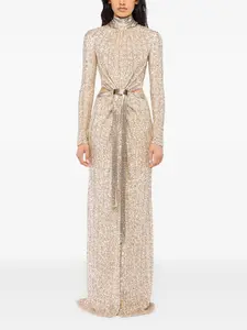 Платье с вырезами и украшением из пайеток Rabanne, золотой