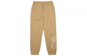 Вязаные спортивные брюки унисекс темно-бежевые MLB