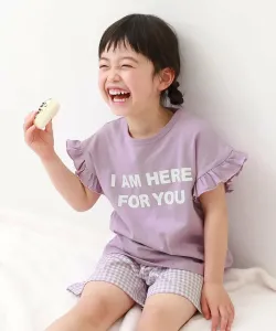 Детская пижама с короткими рукавами и оборками, 100% хлопок, домашняя одежда, весна/лето 2015 Devirock, цвет 009-Logo-L Lavender