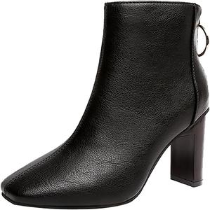 Generic Бежевые ботильоны для женщин Коричневые ботильоны Женские ботильоны на низком каблуке Комфортные ботильоны для женщин с каблуком