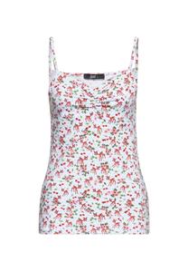 Топ блузки на бретелях с принтом по всей поверхности в винтажном дизайне Deer QUEEN KEROSIN, кремовый