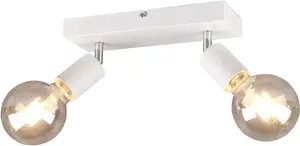 TRIO Leuchten Потолочный точечный светильник "VANNES", 2 лампочки, лампа E27 | без лампочек, лампы E27 свободно выбираются, вращаются и поворачиваются Высота: 12,5 см, белый