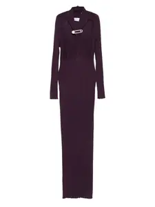 Платье макси с декоративной булавкой Giuseppe Di Morabito, фиолетовый