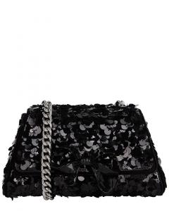 Self-Portrait Миниатюрная кожаная сумка через плечо с бантом, черный