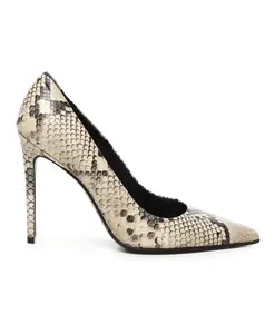 Сандалии на каблуке с эффектом кожи питона, натуральный цвет. Giuliano Galiano, бежевый