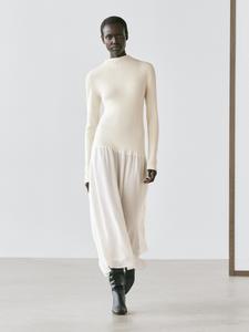 Вязаное платье с согласованной отделкой Massimo Dutti, cream