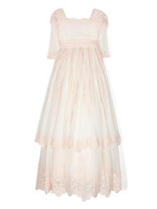 Manuela Macías платье с цветочным декором, белый