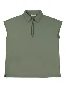 Рубашка поло с вырезом Slowear, зеленый