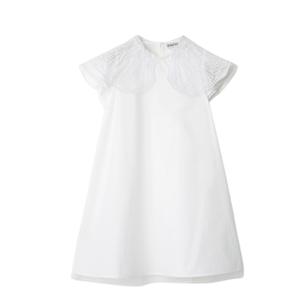 Детское платье с круглым вырезом, миди Burberry, белый