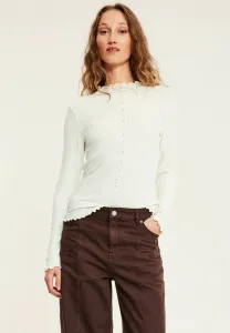 Топ с длинными рукавами и оверлочными краями Kappahl, Off-White