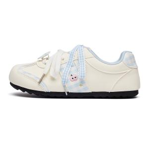 MUKALUO Женские низкие скейтерские кеды бежево-голубые, цвет Beige Blue