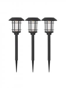 STAR Trading Солнечные светодиодные столбики-светильники Fride, комплект из 3 штук, 34 см, черные, для наружного освещения