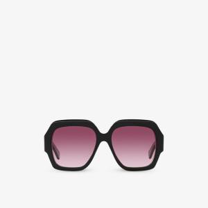 Солнцезащитные очки Ch0154S в квадратной оправе из ацетата Chloe, черный