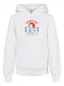 Базовая детская толстовка с капюшоном в виде японской собаки сиба-ину белого цвета F4NT4STIC