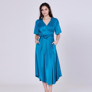 Атласное платье с множеством складок Smart And Joy, синий