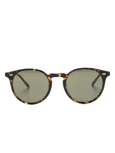 Солнцезащитные очки N02 в круглой оправе Oliver Peoples, коричневый