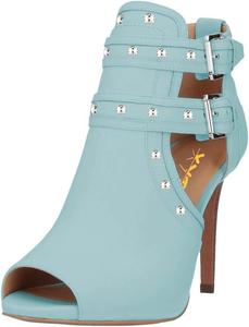 Женские шикарные ботильоны XYD с открытым носком, высокие каблуки, застежка на пряжку, двойные ремешки, вырезы, модная обувь для вечеринок, Sky Blue
