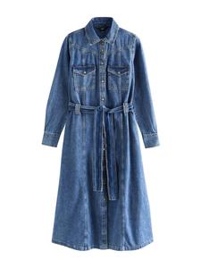 Next Платье-рубашка в синем цвете